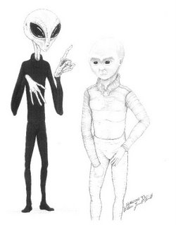 Roswell Alien Next to Grey Alien