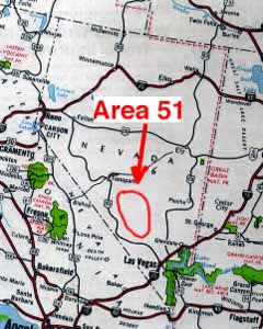 Map of Area 51 in Nevada