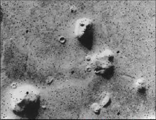 Face on Mars and surrounding structures