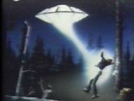 Travis Walton is hit with a beam of light from a UFO