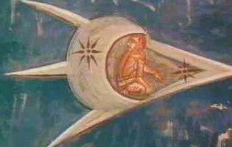 Ancient art depicting alien spacecraft