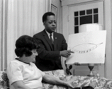Betty and Barney Hill with drawing