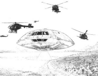 Covert Black Helicopters seen with Flying Saucers