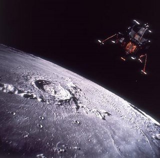 Lunar Lander approaching the moon